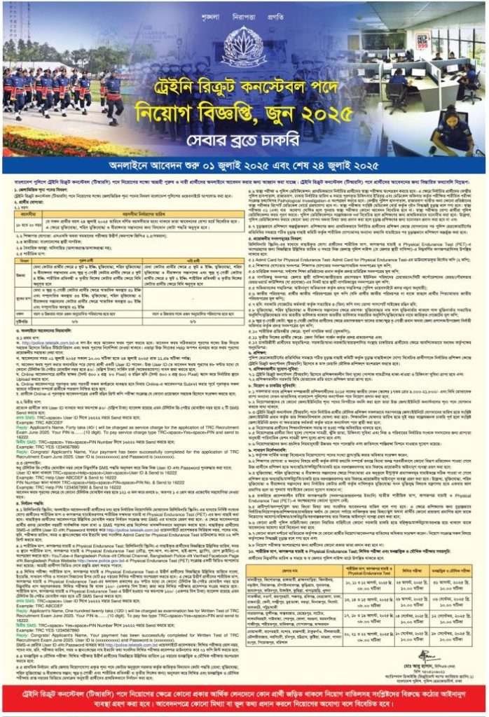 এসএসসি পাস হলেই পুলিশে চাকরি, আবেদন ফি ৪০ টাকা 1 job